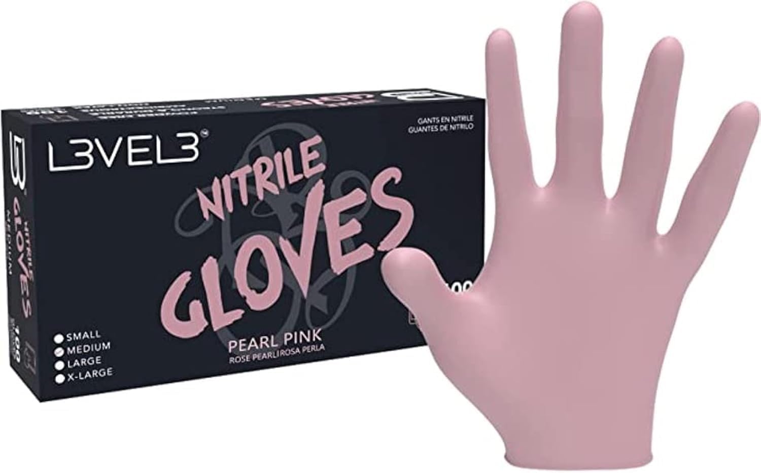 Pink Nitrile Gloves 100 Count Box - Latex Free Snug Fit