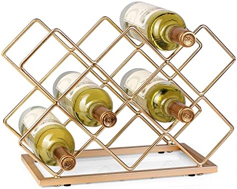 Drincarier Modern Gold Wine Rack for 10 Bottles