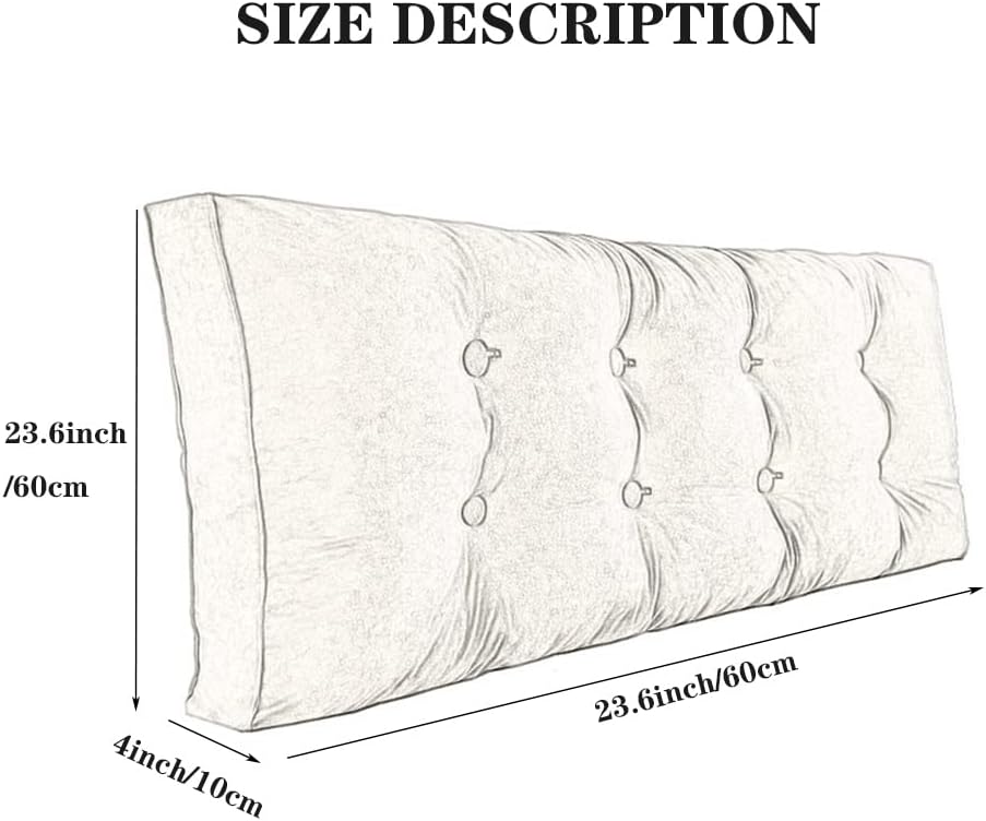 ZZYK King Size Rectangular Headboard Pillow with Removable Cover Red 23660cm