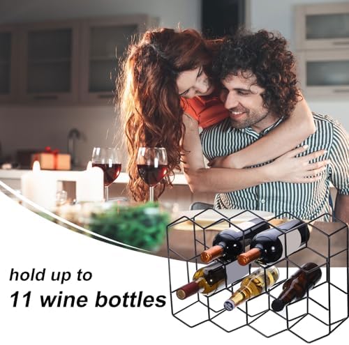 Uxcell 14 Bottle Tabletop Wine Rack in Black