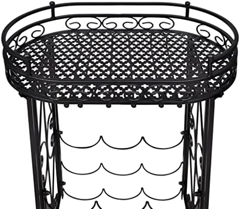 vidaXL Floor Wine Rack for 9 Bottles Metal 1