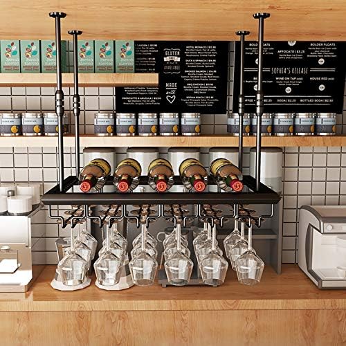 Adjustable Wall-Mounted Wine Rack with Bottle Holder