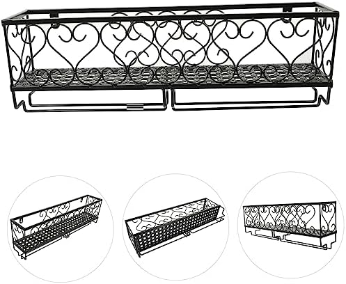 Ciieeo Wall Mounted Wine Rack with Goblet Holder 50cm Black Iron Design