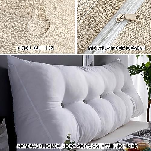 ZZYK Linen Headboard Pillow with Washable Cover