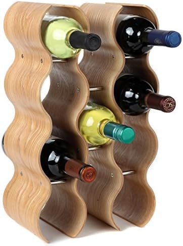 Lilys Home Wood Wave Wine Rack 14 Bottles 1