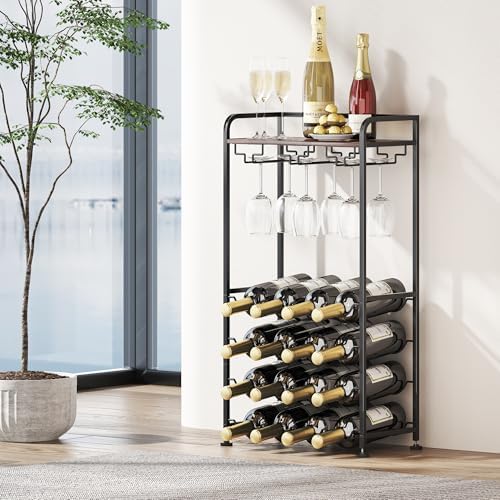 Freestanding Wine Rack with 16 Bottles Capacity