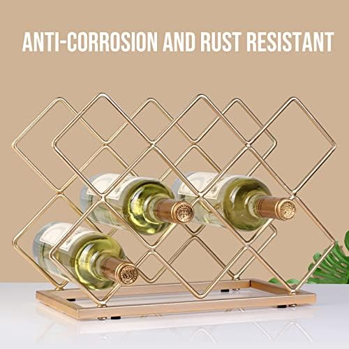 Drincarier Modern Gold Wine Rack for 10 Bottles
