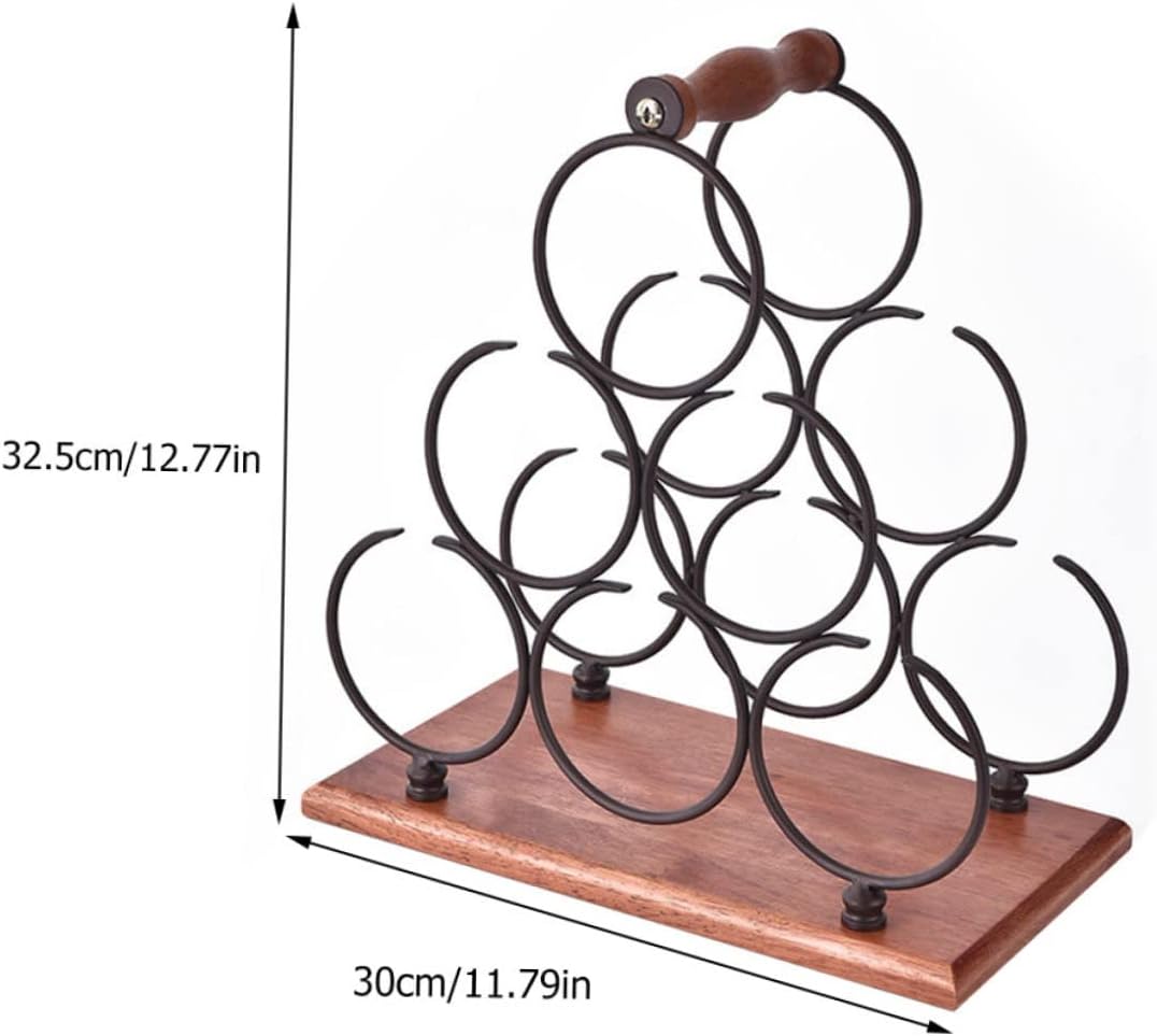 PRETYZOOM Modern Iron Wine Rack Space-Saving Display Stand