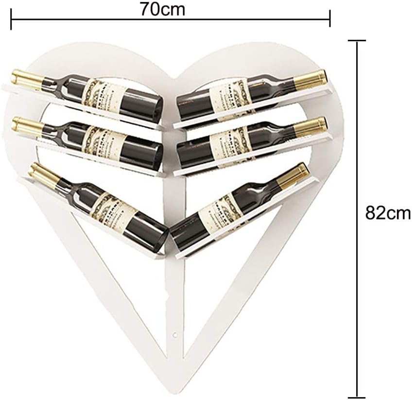 Wall-Mounted Wine Rack for 6 Bottles - Wrought Iron Design White