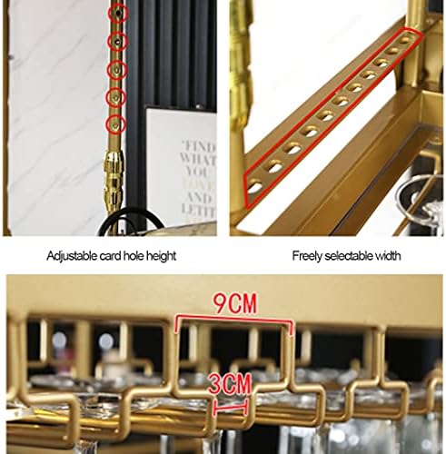 ZJDYDY Wall-Mounted Wine Rack with Adjustable Hanging Rod
