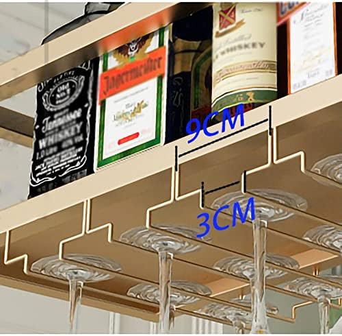 Adjustable Metal Wall Mounted Wine Rack with Glass Holder