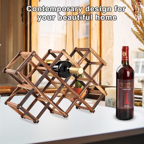 BlissfulScape Freestanding Wine Rack - 10-Bottle Capacity