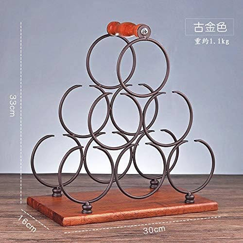 6 Bottles Retro Metal Wine Rack with Iron Frame