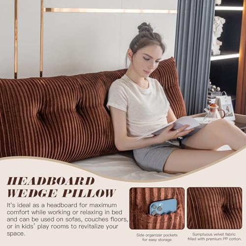 Activance Large Triangular Bed Rest Pillow with Removable Cover 1
