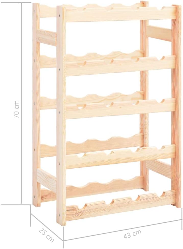 VRAXO Wine Rack for 20 Bottles Pinewood 1