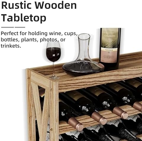 Svimi 6 Tier Solid Wood Wine Rack - 36 Bottles Storage