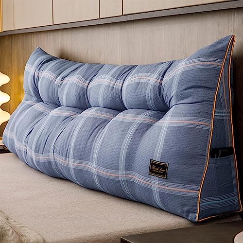 COZMAX Triangle Reading Cushion with Plaid Cover