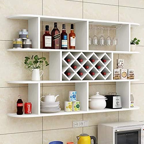 ZJDYDY Wall-Mounted Wine Rack - 3 Layer Wooden Storage Shelves