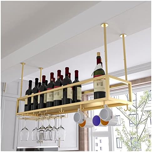 Adjustable Metal Wall Mounted Wine Rack with Glass Holder