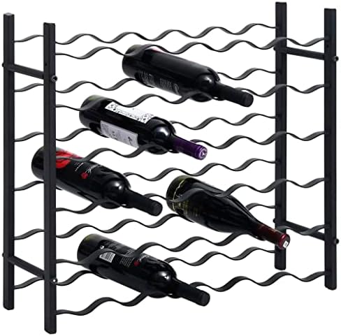 vidaXL Wine Rack for 36 Bottles Black Iron