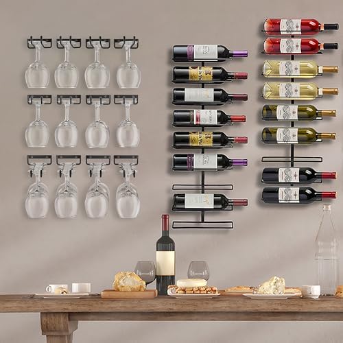 Sorbus Wall Wine Rack Glass Holder Set - 2 Pack
