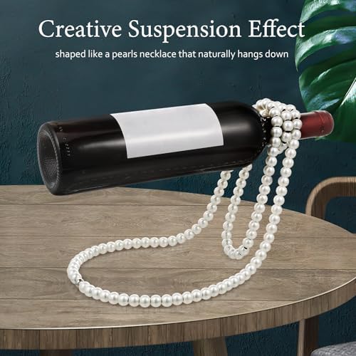 BESPORTBLE Pearl Necklace Wine Rack for Home Bar Decor