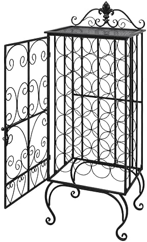 WEHUOSIF 28 Bottle Metal Wine Rack with Lock