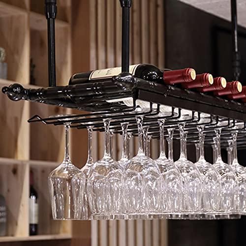 ZJDYDY 2-in-1 Adjustable Wine Rack for Ceiling and Wall