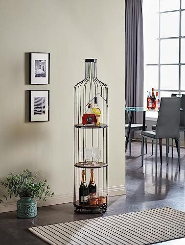 KB Designs Bottle Shaped Shelf Freestanding Wine Liquor Holder