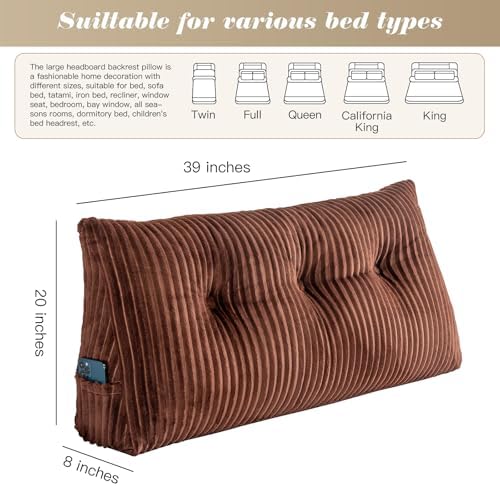 Activance Large Triangular Bed Rest Pillow with Removable Cover 1