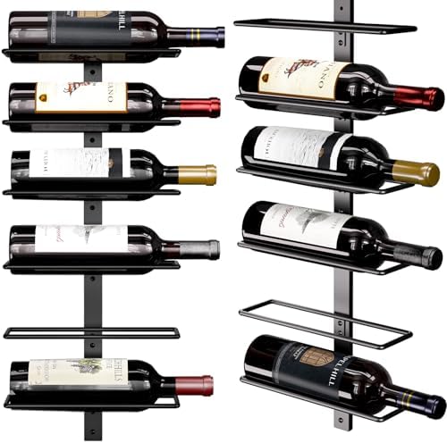 B4Life Wall Mounted 12 Bottle Wine Rack Black