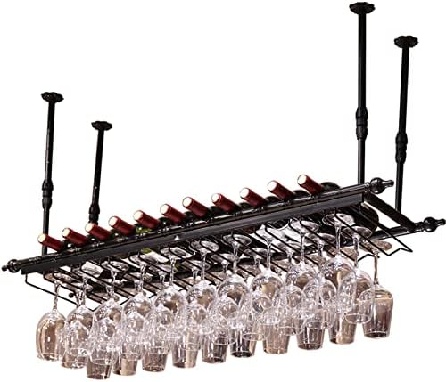 ZJDYDY 2-in-1 Adjustable Wine Rack for Ceiling and Wall