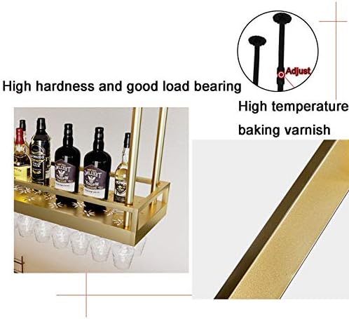 Wall Mounted Iron Wine Glass Rack with Ceiling Mount