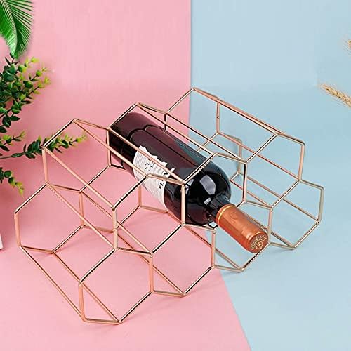 Nordic Wrought Iron Wine Holder with Honeycomb Design