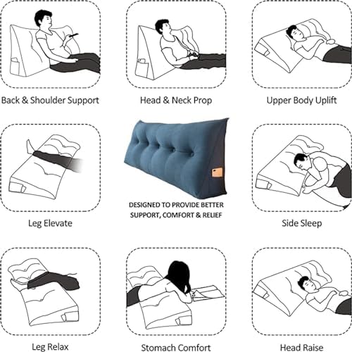 HIOSIEFUO Triangular Reading Pillow for Neck and Lumbar Support