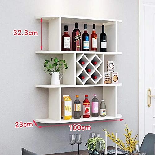 ZJDYDY Wall-Mounted Wine Rack - 3 Layer Wooden Storage Shelves