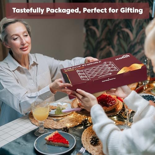 ICOHOT 2 Tier 3 Tier Stackable Wine Rack Bundle