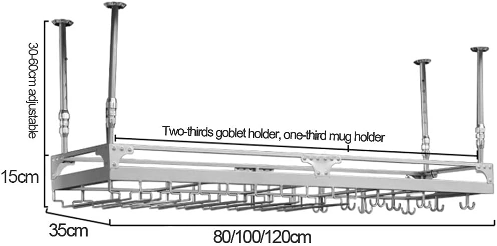 ZJDYDY Wall-Mounted Wine Rack with Adjustable Hanging Rod