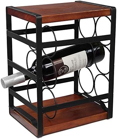 DOLFISH 3 Tiers Freestanding Wine Rack Black and Brown