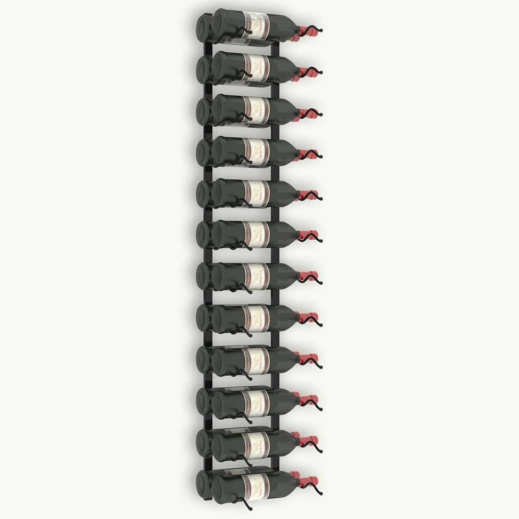 WEHUOSIF Wall-Mounted Wine Rack for 24 Bottles Black Iron