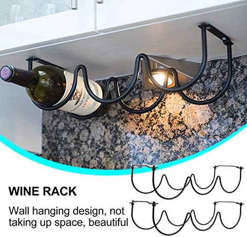 BIUDECO 2pcs Wrought Iron Wine Racks Black