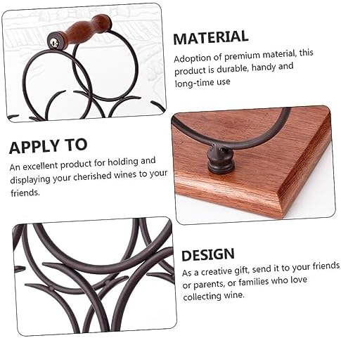 PRETYZOOM Modern Iron Wine Rack Space-Saving Display Stand