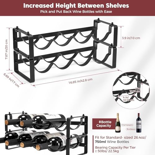 ICOHOT 2 Tier 3 Tier Stackable Wine Rack Bundle