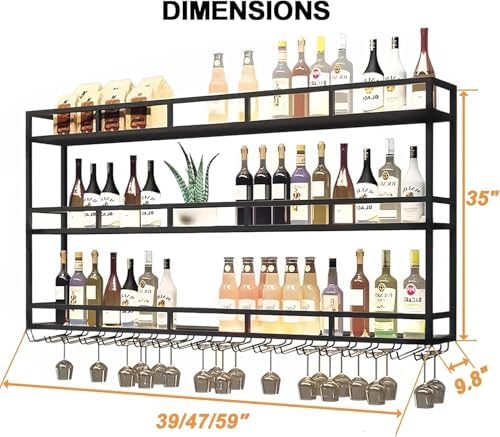 OMKUOSYA Wall-Mounted Wine Rack with LED Light