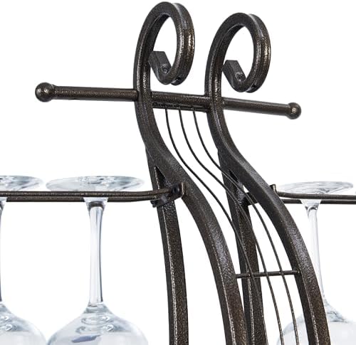 JOIN IRON Cello Shape Wine Rack with Stemware Holder