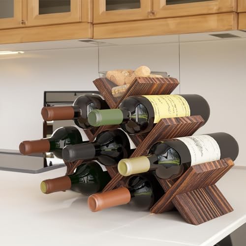 Rustic State Alella Wood Wine Rack for 8 Bottles