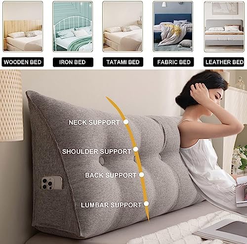 COZMAX Triangular Headboard Pillow Gray1 47 Full Size