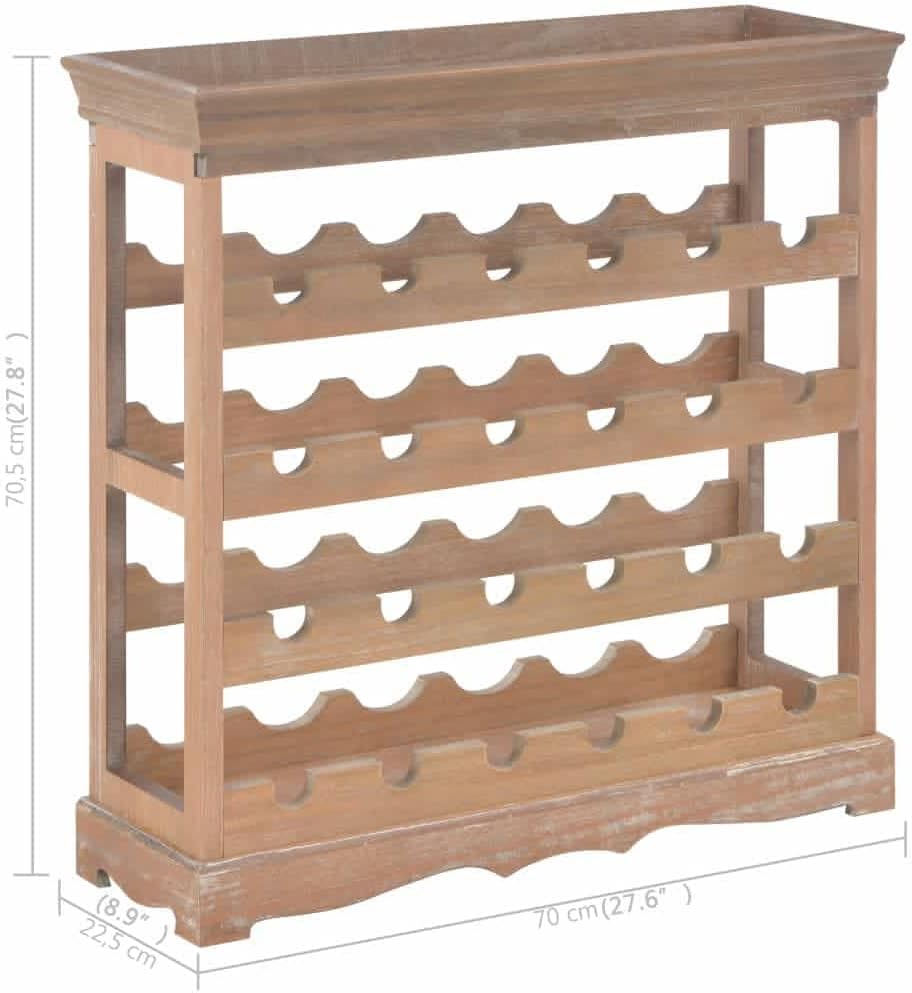 WEHUOSIF Brown Wine Cabinet with 4 Shelves