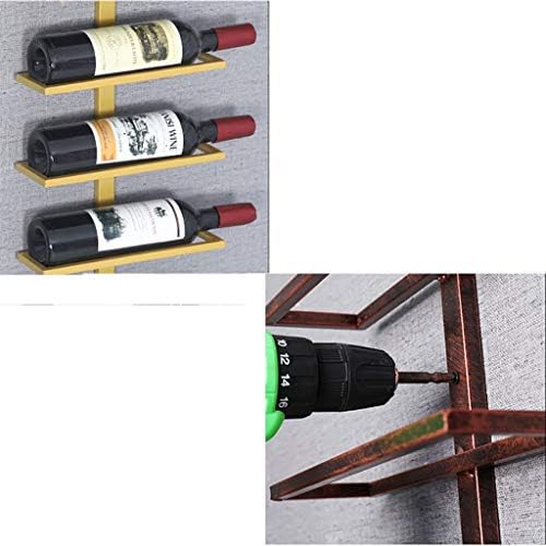 ZJDYDY Wall-Mounted Wine Rack 10 Bottles Black