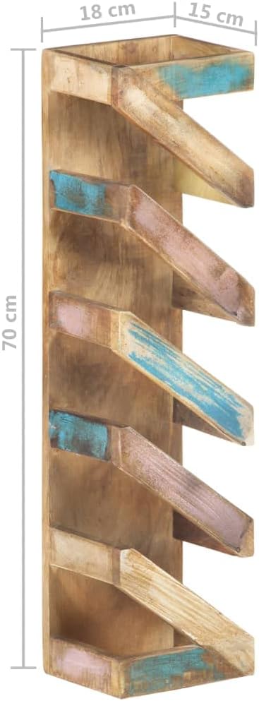 ZQQLVOO 5-Bottle Wine Rack Freestanding Reclaimed Wood